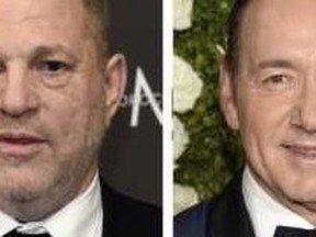 Harvey Weinsten (L) and Kevin Spacey