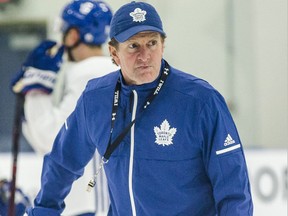 Toronto Maple Leafs head coach Mike Babcock during a practice at the MasterCard Centre on Nov. 15, 2017