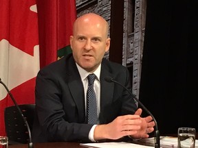 Jeffrey Novak, of the Financial Accountability Office of Ontario, tells a media conference Tuesday November 21 2017 that nuclear refurbishment is the cheapest way to supply low emission, base load electricity for the next several decades.
