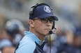 Toronto Argonauts head coach Marc Trestman looks on before his team kicks off first half CFL football action against the BC Lions, in Toronto. THE CANADIAN PRESS/Chris Young