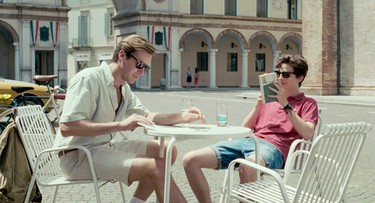 A young man named Elio (Timothée Chalamet) living in Italy in the '80s, meets Oliver (Armie Hammer), an academic who has come to stay at his parents' villa, in "Call Me By Your Name." Sony Pictures Classics