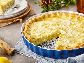 Leek, Lemon and Feta Quiche