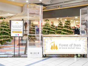 The Dixie Outlet Mall’s Forest of Stars schedule includes ornament purchase Nov. 25 through Dec. 14, at which time the Tree Decorating Event will take place. Decorated trees will be wrapped and delivered to GTA families Dec. 17. Forest of Stars proceeds will be donated to the SickKids Foundation.