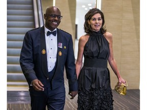 Toronto Police Chief Mark Saunders and his wife Stacey arrive at the 10th annual Chief of Police Gala at the Beanfield Centre in Toronto, Ont. on Thursday November 23, 2017.