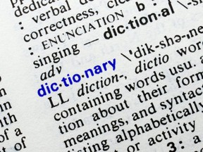 In this stock photo, the word 'dictionary' is shown in a dictionary.
