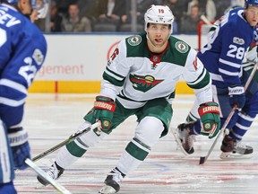 Jason Zucker has scored the past five goals for the Minnesota Wild prior to Saturday night's tilt against the Flyers. (Photo by Claus Andersen/Getty Images)