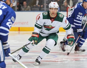 Jason Zucker has scored the past five goals for the Minnesota Wild prior to Saturday night's tilt against the Flyers. (Photo by Claus Andersen/Getty Images)