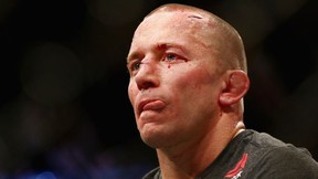 Georges St-Pierre reacts following his UFC 217 victory over Michael Bisping