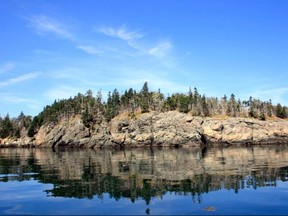 An island for sale in New Brunswick is shown in a handout photo. It sounds like a spectacular buy: A 100-hectare island with two houses and several private beaches on the scenic Bay of Fundy, all for less than the price of a Toronto or Vancouver bungalow.THE CANADIAN PRESS/HO-Dan Webster MANDATORY CREDIT