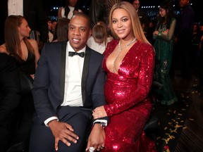 Jay-Z and  Beyonce at The 59th GRAMMY Awards at STAPLES Center on Feb. 12, 2017 in Los Angeles.  (Christopher Polk/Getty Images for NARAS)