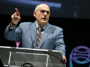 Jeffrey Tambor speaks onstage during the 2017 Clio Entertainment Awards at The Theatre at Ace Hotel on November 2, 2017 in Los Angeles, California. (Photo by Rich Fury/Getty Images)