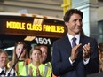 Prime Minister Justin Trudeau attends a public transit funding announcement in Barrie, Ontario on August 23, 2016.