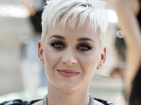 In this July 4, 2017 file photo, singer Katy Perry appears at the Chanel Haute Couture Fall/Winter 2017/2018 fashion collection presented in Paris. (AP Photo/Thibault Camus, File)