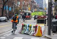 Looking westbound along King St. W. from Peter St. during the first work day of King Street Pilot Project in Toronto on Monday November 13, 2017. Ernest Doroszuk/Toronto Sun
