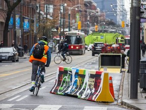 Looking westbound along King St. W. from Peter St. during the first work day of King Street Pilot Project in Toronto on Monday November 13, 2017. Ernest Doroszuk/Toronto Sun