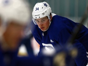Auston Matthews during Maple Leafs practice at the Mastercard Centre in Toronto on Nov. 17, 2017