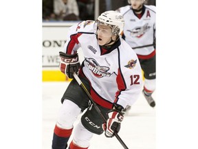 Windsor Spitfires forward Ben Johnson plays against the London Knights at the John Labatt Centre in London on Friday January 27, 2012.