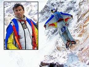 Handout photo shows Russian extreme sport star Valery Rozov jumping off Europe's highest mountain, Mount Elbrus, with a wing-suit on September 10, 2008. (Thomas Senf/AFP/Getty Images)