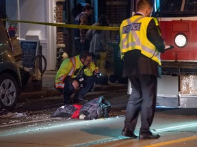 A man was trapped under a TTC streetcar after being struck Thursday evening at approximately 10:30 on Queen St. near Gladstone Ave. He was rushed to hospital with serious injuries.