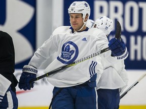 Toronto Maple Leafs' Matt Martin during practice at the MasterCard Centre on Nov. 21, 2017