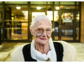 Mary Rivas, 81, poses for a photo outside the courthouse in Newmarket, Ont. on Friday November 10, 2017. Rivas, who was robbed at an ATM in Aurora, was in court for during an appearance for the man who plead guilty in the attack. Ernest Doroszuk/Toronto Sun/Postmedia Network
Ernest Doroszuk, Ernest Doroszuk/Toronto Sun