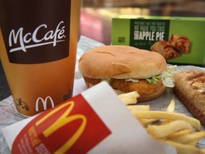 In this photo illustration, a McChicken sandwich sits with typical Dollar Menu items sold at a McDonald's restaurant on October 24, 2013 in Des Plaines, Illinois. (Photo Illustration by Scott Olson/Getty Images)