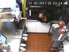 Howard County Police in Columbia, Maryland are looking for a woman who allegedly squeezed through a McDonald's drive-thru window to steal some items. (Twitter/HCPDNews)