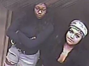 Toronto Police are hoping to identify two women in the alleged theft of a Kim Kardashian-style wig during a private sale in Bayview and Sheppard Aves.-area apartment on Oct. 10.