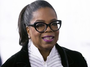 In this Oct. 21, 2017 file photo, Oprah Winfrey arrives for the David Foster Foundation 30th Anniversary Miracle Gala and Concert, in Vancouver, British Columbia. Winfrey’s annual list of her favorite things was released Thursday, Nov. 2, with 102 items for men, women, children and pets. (Darryl Dyck/The Canadian Press via AP, File)