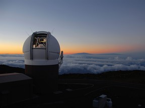 This undated photo made available by the University of Hawaii shows the Pan-STARRS1 Observatory on Haleakala, Maui, Hawaii at sunset. In October 2017, the telescope discovered an object from another star system that’s passing through ours. It was given the name "Oumuamua," which in Hawaiian means a messenger from afar arriving first. (Rob Ratkowski/University of Hawaii via AP)