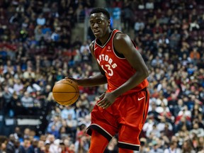 Toronto Raptors forward Pascal Siakam dribbles towards the basket on Nov. 19, 2019