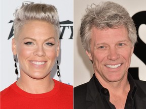 Pink and Jon Bon Jovi are seen in these undated file photos. (AP File)