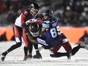 Argonauts wide receiver and Grey Cup MVP DeVier Posey will be among the players eligible for free agency. (The Canadian Press)