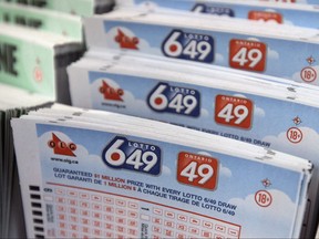 Lotto 649 tickets. (Dave Abel/Postmedia Network)