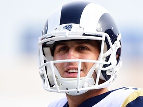 Jared Goff of the Los Angeles Rams is seen before facing the Houston Texans on Nov. 12, 2017