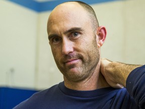 Toronto Argonauts quarterback Ricky Ray is interviewed at Don Bosco Catholic Secondary School on Nov. 17, 2017