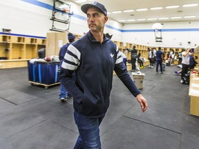 Toronto Argonauts quarterback Ricky Ray after cleaning out his locker on Nov. 29, 2017