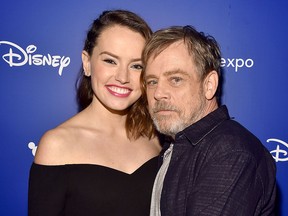 Daisy Ridley and Mark Hamill at Disney's D23 EXPO 2017 in Anaheim, Calif.  (Alberto E. Rodriguez/Getty Images for Disney)