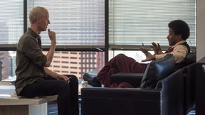 Writer-director Dan Gilroy and Denzel Washington on the set of Roman J. Israel, Esq. (GLEN WILSON)