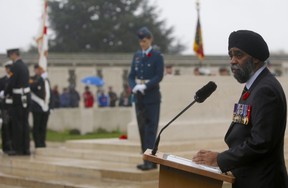 Canada’s Minister of Defence Harjit Sajjan was among the guest speakers at a commemorative ceremony held at Tyne Cot Cemetery in Belgium on Friday, Nov. 10, 2017, which marked the 100th anniversary of the end of the Battle of Passchendaele.