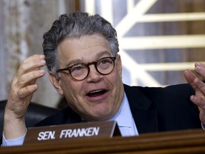 In a Nov. 15, 2017 file photo, Sen. Al Franken, D-Minn., speaks during the Energy and Natural Resources Committee hearing on Capitol Hill in Washington. ( AP Photo/Jose Luis Magana, File)
