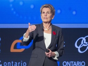 Ontario Premier Kathleen Wynne speaks during the Ontario Economic Summit Friday November 10, 2017 in Niagara-On-The-Lake, On. Bob Tymczyszyn/St. Catharines Standard/Postmedia Network