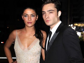 Jessica Szohr and Ed Westwick are seen together in this Jan. 16, 2010, file photo.  (Frazer Harrison/Getty Images)