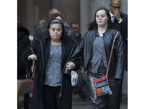 Francie Munoz , and supporters and her family leave Toronto Police HQ this morning,  on Tuesday November 28, 2017.