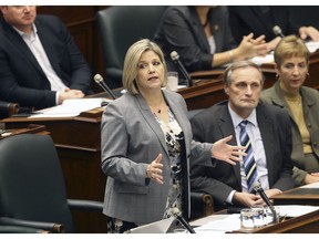 NDP leader Andrea Horvath , says the Ontario provincial liberal's government of Premier Kathleen Wynne, '"does not represent the workers" as debate on  'Back to work legislation"  commenced in the legislature at Queens Park,  on Saturday November 18, 2017. Stan Behal/Toronto Sun/Postmedia Network
Stan Behal, Stan Behal/Toronto Sun