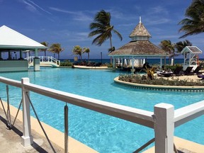 The main pool at Melia Braco Village in Rio Bueno, Jamaica, with a swim up bar and a view of the beach. PAT LEE PHOTO