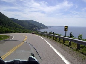 This July 13, 2010 photo shows the road along the Cabot Trail in Cape Breton, Nova Scotia.