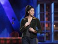 This image released by Hulu shows Sarah Silverman from her Hulu series, "I Love You, America," in Los Angeles. In the latest episode on Thursday, Oct. 26, Silverman welcomes guests Tig Notaro and Sen. Al Franken. (Erin Simkin/Hulu via AP)