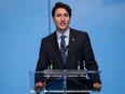 Prime Minister Justin Trudeau addresses delegates during the 2017 United Nations Peacekeeping Defence Ministerial conference in Vancouver, B.C., on Wednesday November 15, 2017. THE CANADIAN PRESS/Darryl Dyck