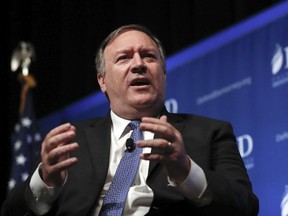 CIA Director Mike Pompeo speaks during the Foundation for Defense of Democracies (FDD) National Security Summit in Washington, Thursday, Oct. 19, 2017.
 (AP Photo/Carolyn Kaster)